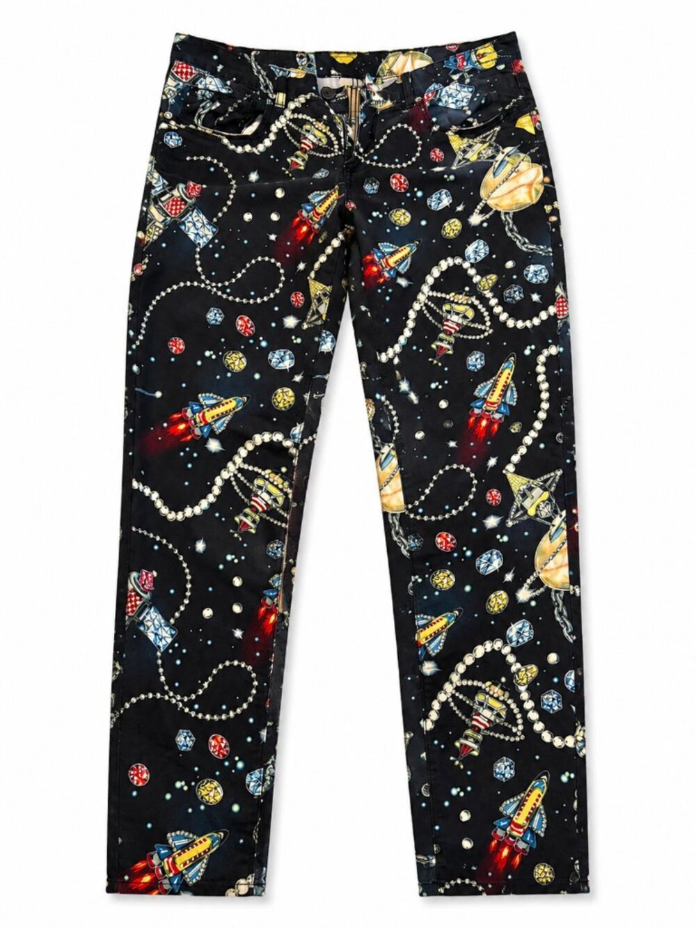 Novelty Space Rocket Print Pants Streetwear Unique